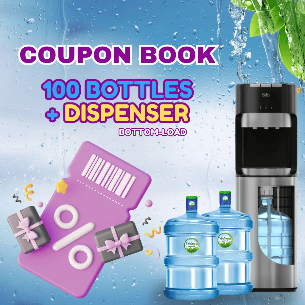 Package 100 bottles - Bottom Load Dispenser Included Blue Lagoon Water for delivery in Abu Dhabi