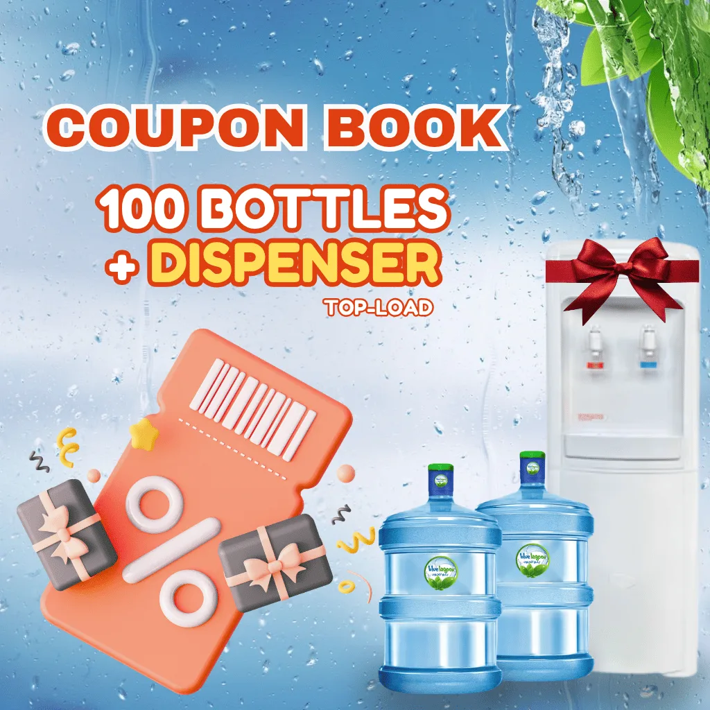 Package 100 bottles - Top Load Dispenser Included Blue Lagoon Water for delivery in Abu Dhabi
